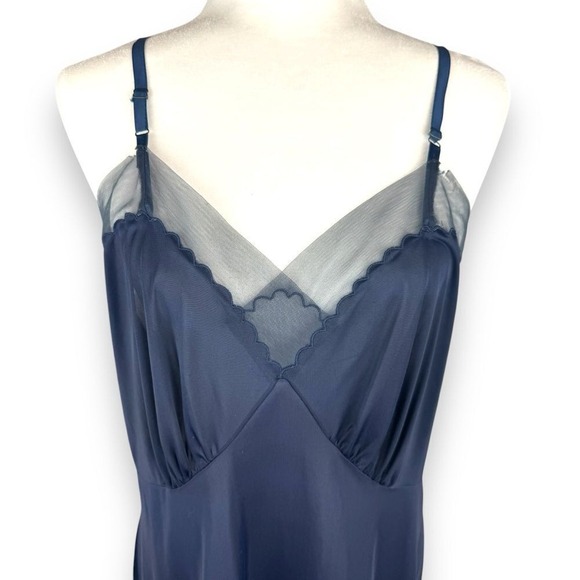 Vintage Y2K Navy Babydoll Slip Dress Womens Size XL Boudoir Coquette Ethereal - Picture 5 of 12